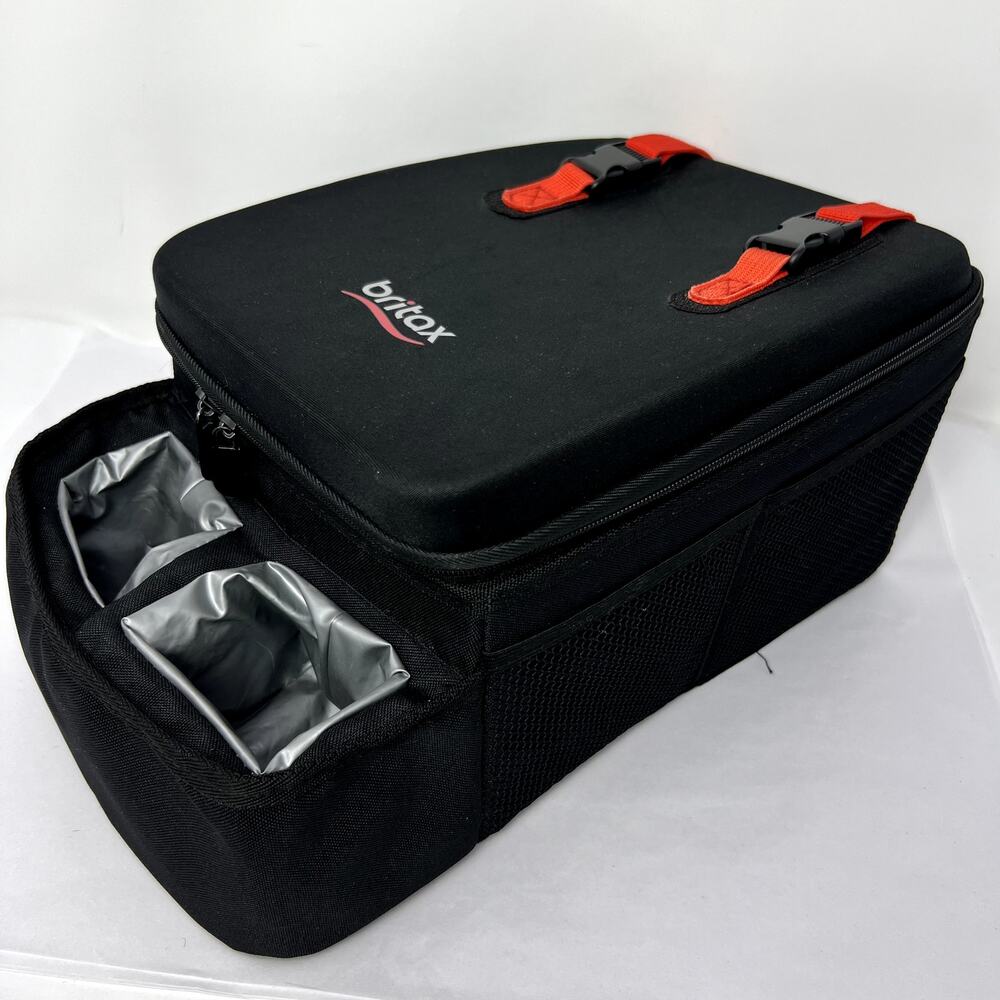 Britax Car Seat Caddy Organizer Insulated cup holders Black Eight Mesh Pockets